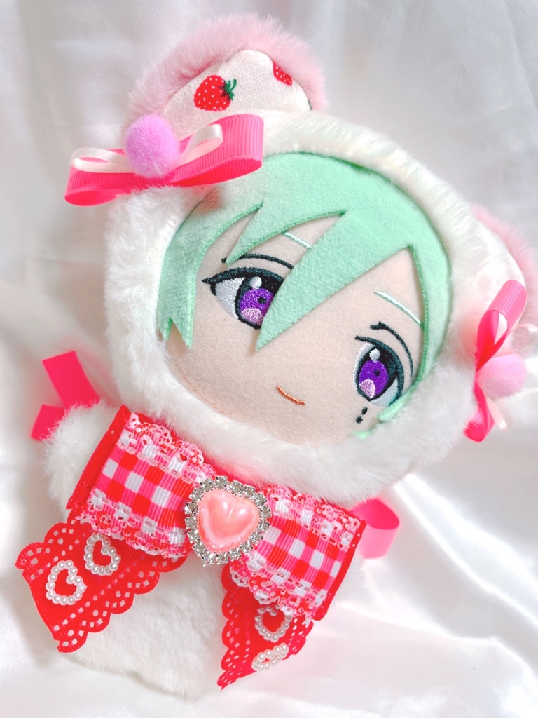 いちごくま🍓ピンク×ギンガムチェック着ぐるみ