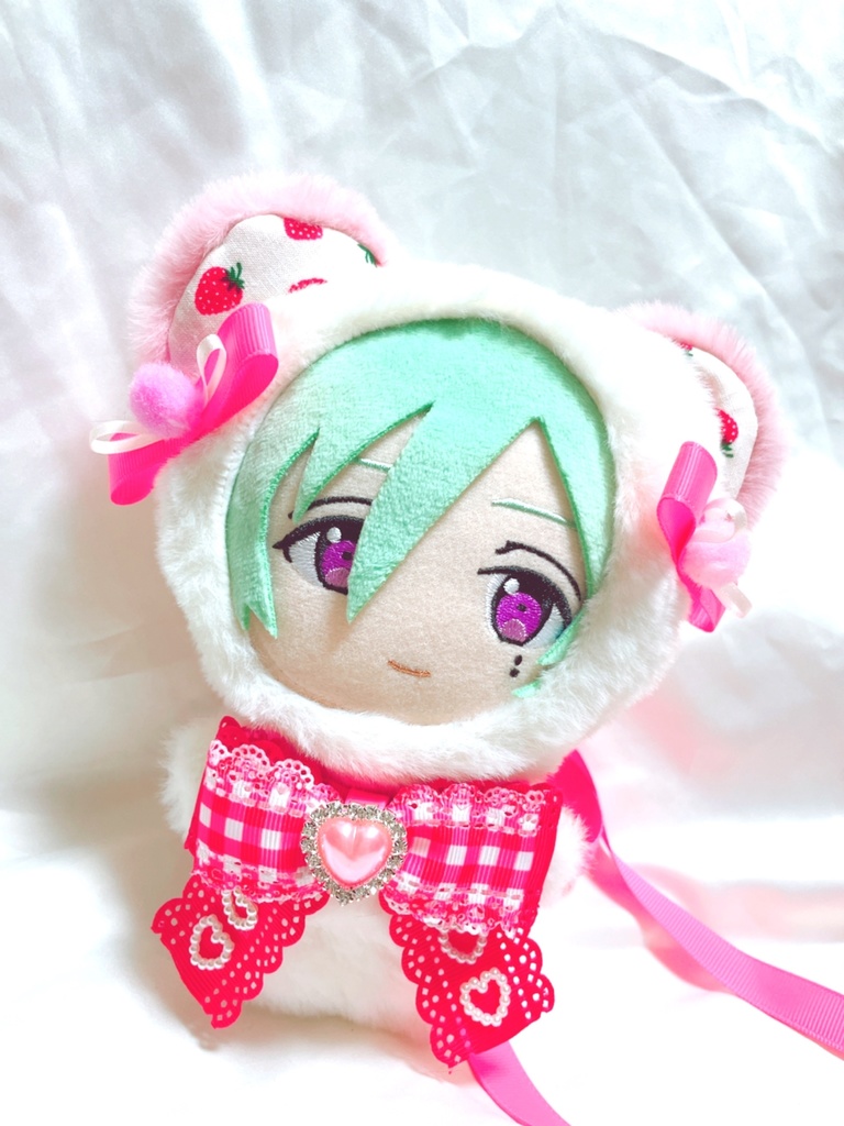 いちごくま🍓ピンク×ギンガムチェック着ぐるみ