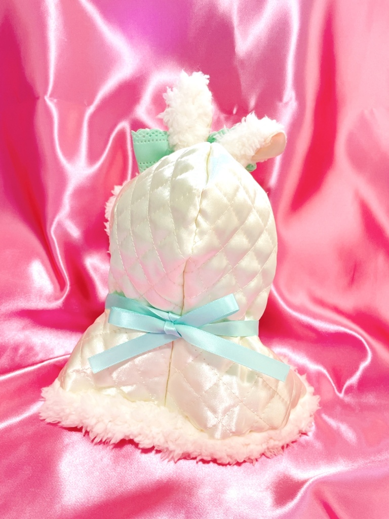 折れ耳うさぎ🐰ホワイトキルティング×グリーンツイード🎀