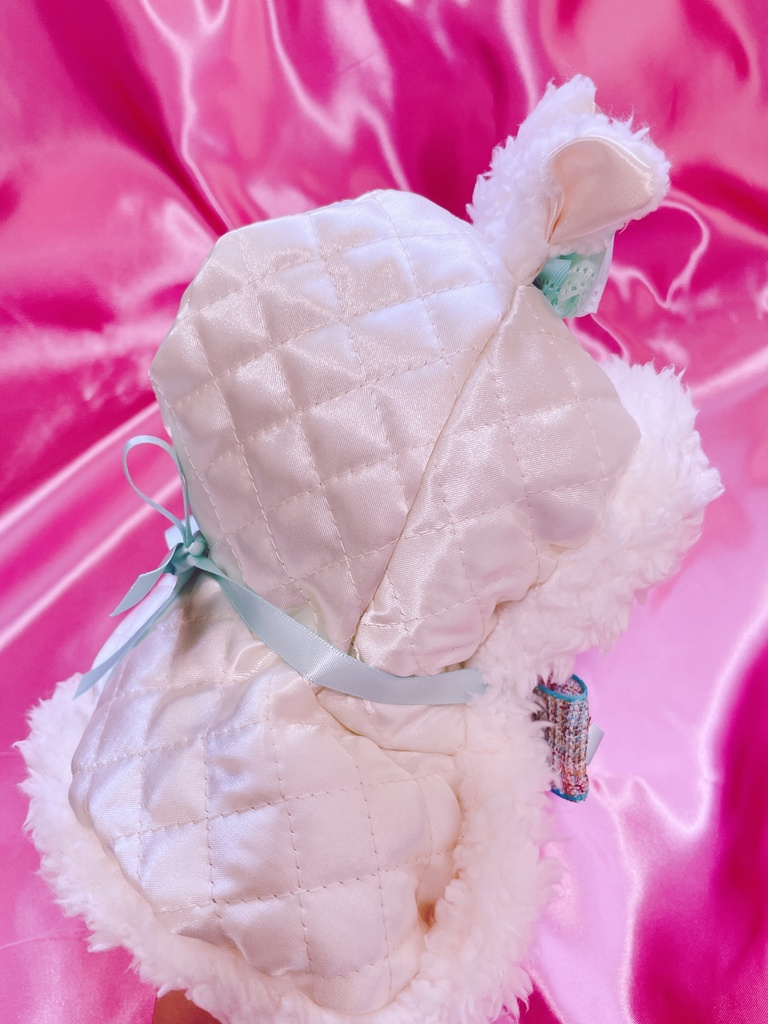 折れ耳うさぎ🐰ホワイトキルティング×グリーンツイード🎀