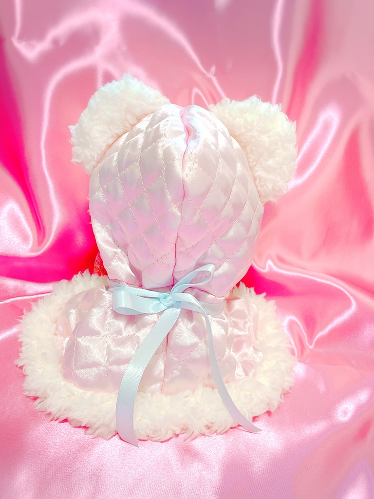 くま耳🧸ピンクキルティング×ピンクツイードケープ🎀