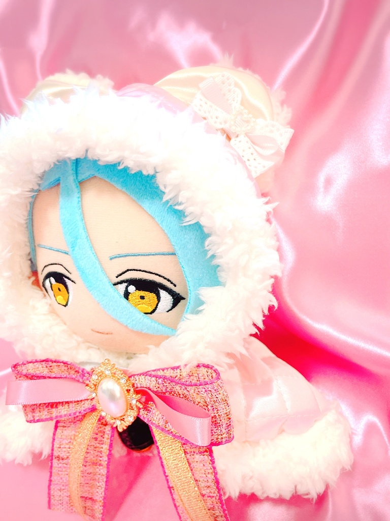 くま耳🧸ピンクキルティング×ピンクツイードケープ🎀