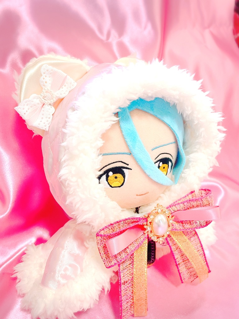 くま耳🧸ピンクキルティング×ピンクツイードケープ🎀