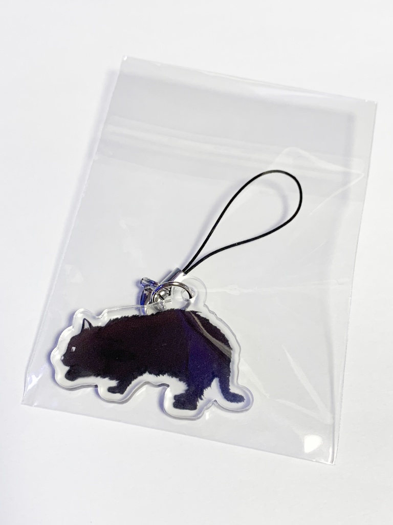 忍び歩き黒猫-アクリルキーホルダー