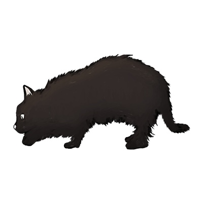 忍び歩き黒猫-ふかふかクッション