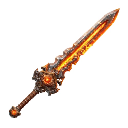 【商用利用可】伝説の聖剣・魔剣アイコン素材集 Vol.1【背景透過PNG】~炎・闇・聖 3大属性セット~