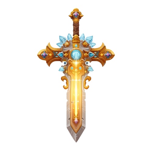 【商用利用可】伝説の聖剣・魔剣アイコン素材集 Vol.1【背景透過PNG】~炎・闇・聖 3大属性セット~