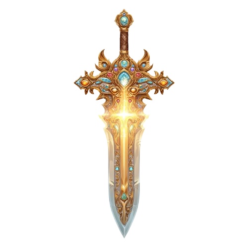 【商用利用可】伝説の聖剣・魔剣アイコン素材集 Vol.1【背景透過PNG】~炎・闇・聖 3大属性セット~