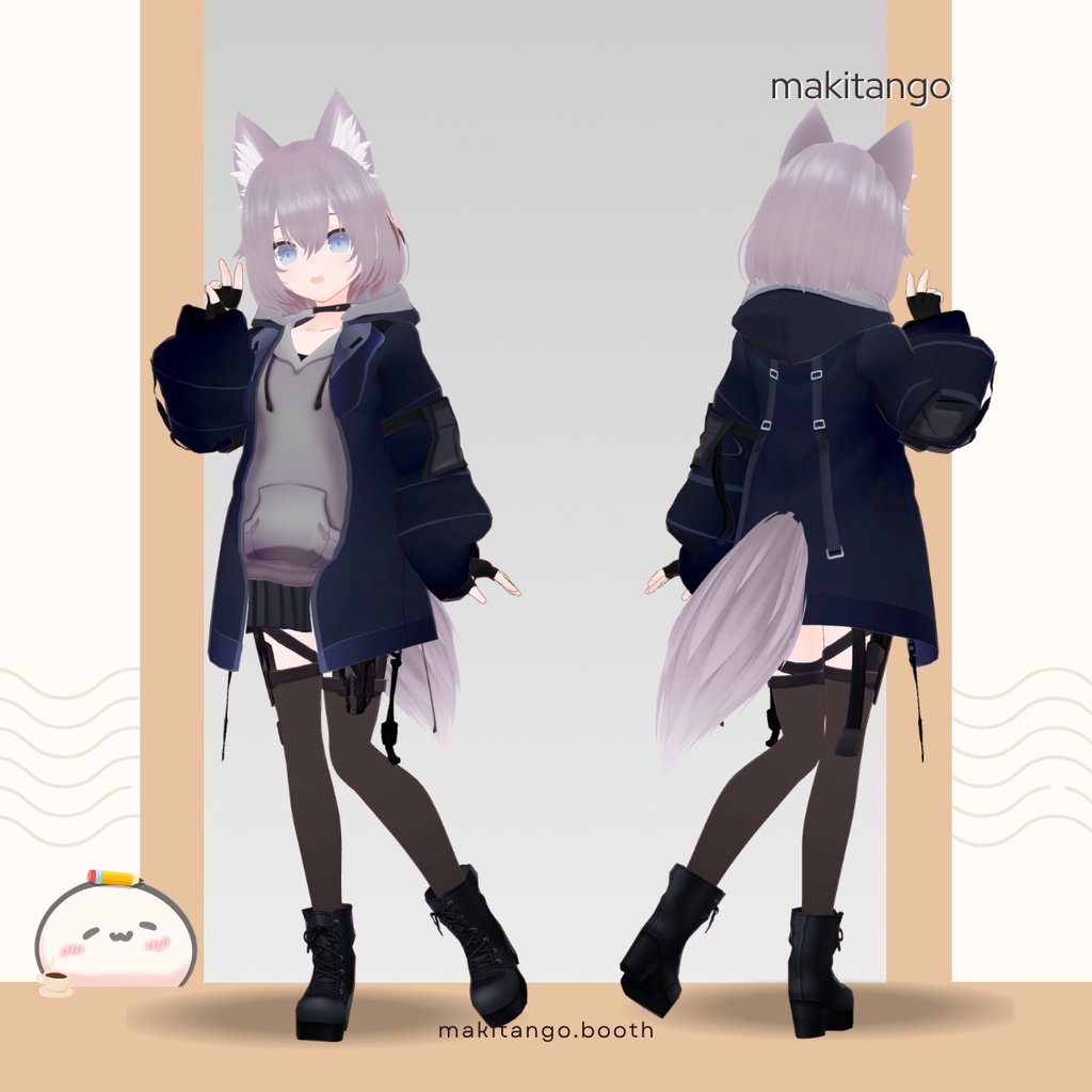 【 VRChat / VRM 】オリジナル3Dモデル|卯 ( Mao )