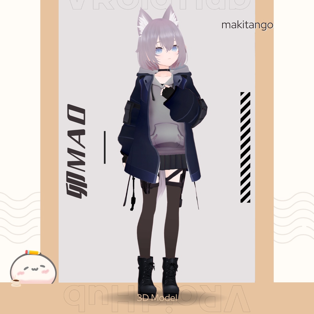 【 VRChat / VRM 】オリジナル３Dモデル｜卯 ( Mao )