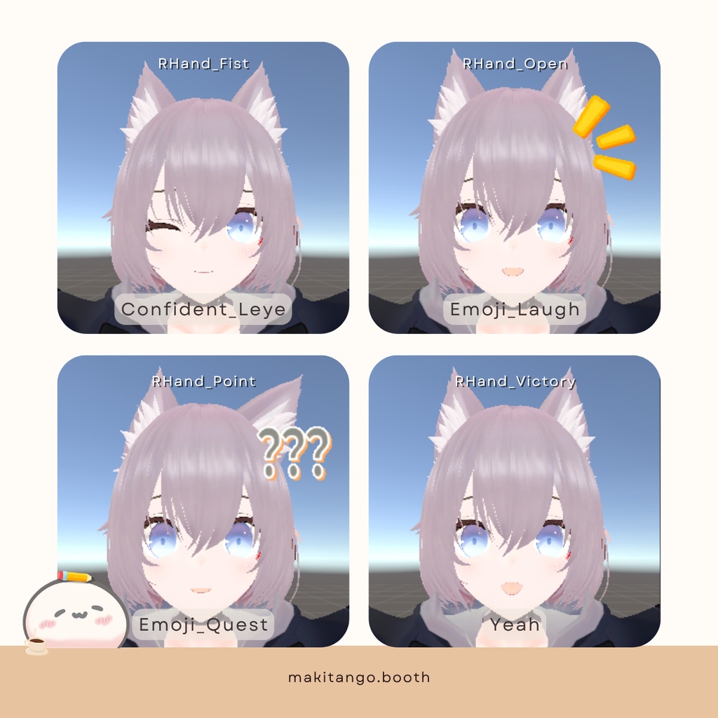 【 VRChat / VRM 】オリジナル3Dモデル|卯 ( Mao )