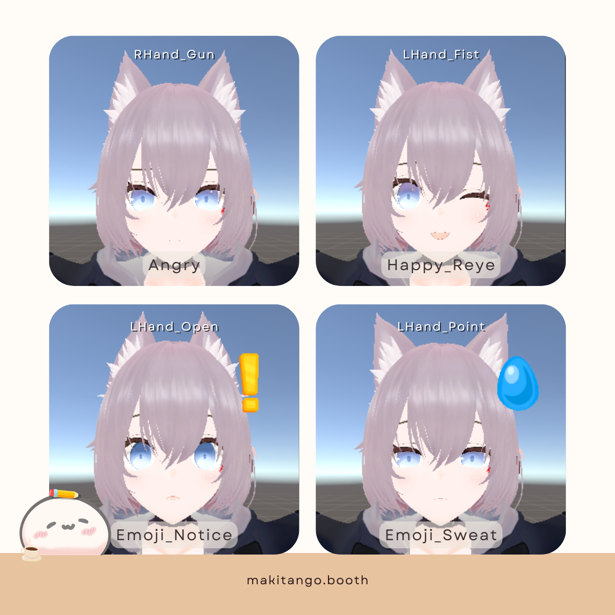 VRChat / VRM 】オリジナル3Dモデル｜卯 ( Mao ) [26.05.16 update] - makitango - BOOTH