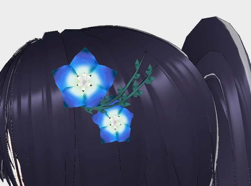 【無料】ネモフィラっぽい何かの髪飾り【商用利用可】