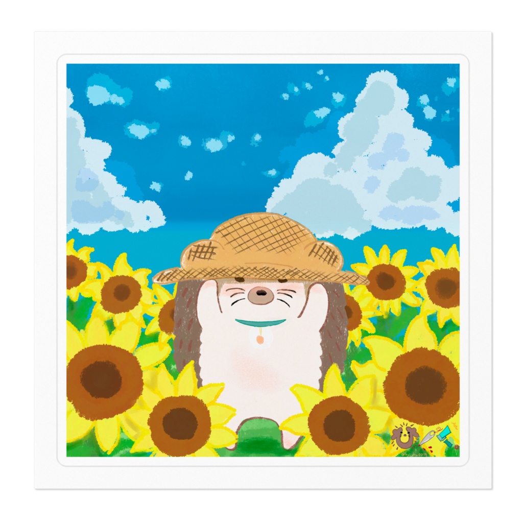 ひーく。夏のひまわり(ステッカー)