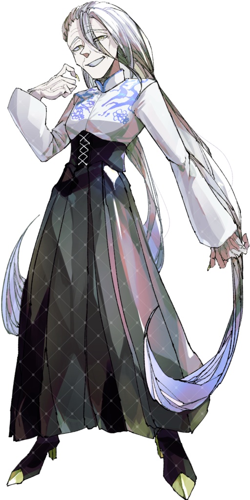 【立ち絵素材】白髪の魔術師ver1【魔術師シリーズ】