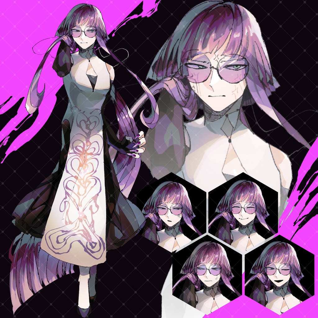 【立ち絵素材】紫髪の魔術師【魔術師シリーズ】