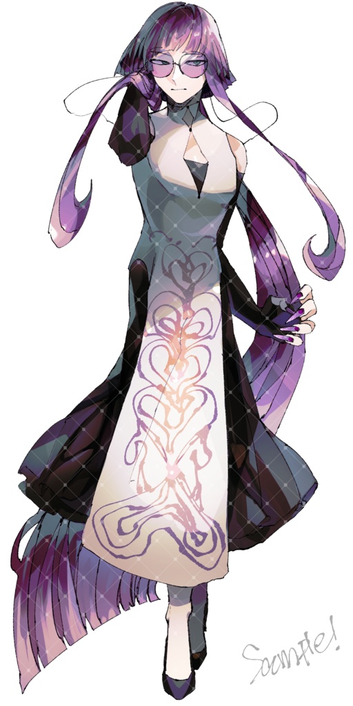 【立ち絵素材】紫髪の魔術師【魔術師シリーズ】