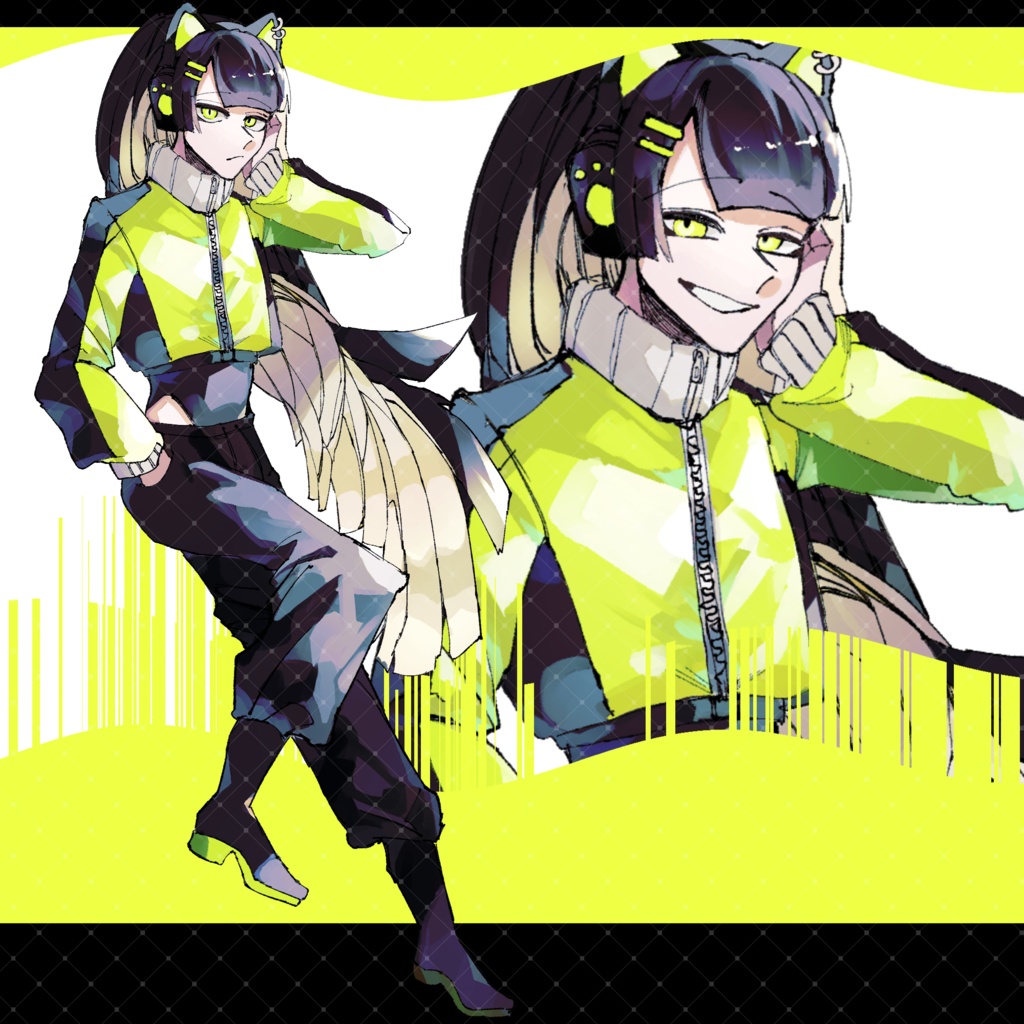 【立ち絵素材】サイバージャージ猫