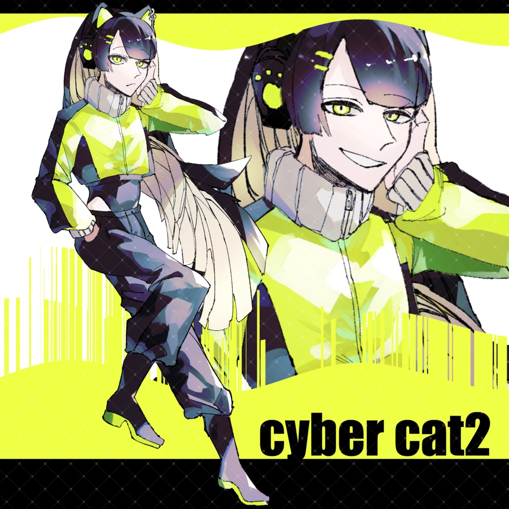 表情6種類】サイバージャージ猫 - 鹿川精肉店 - BOOTH