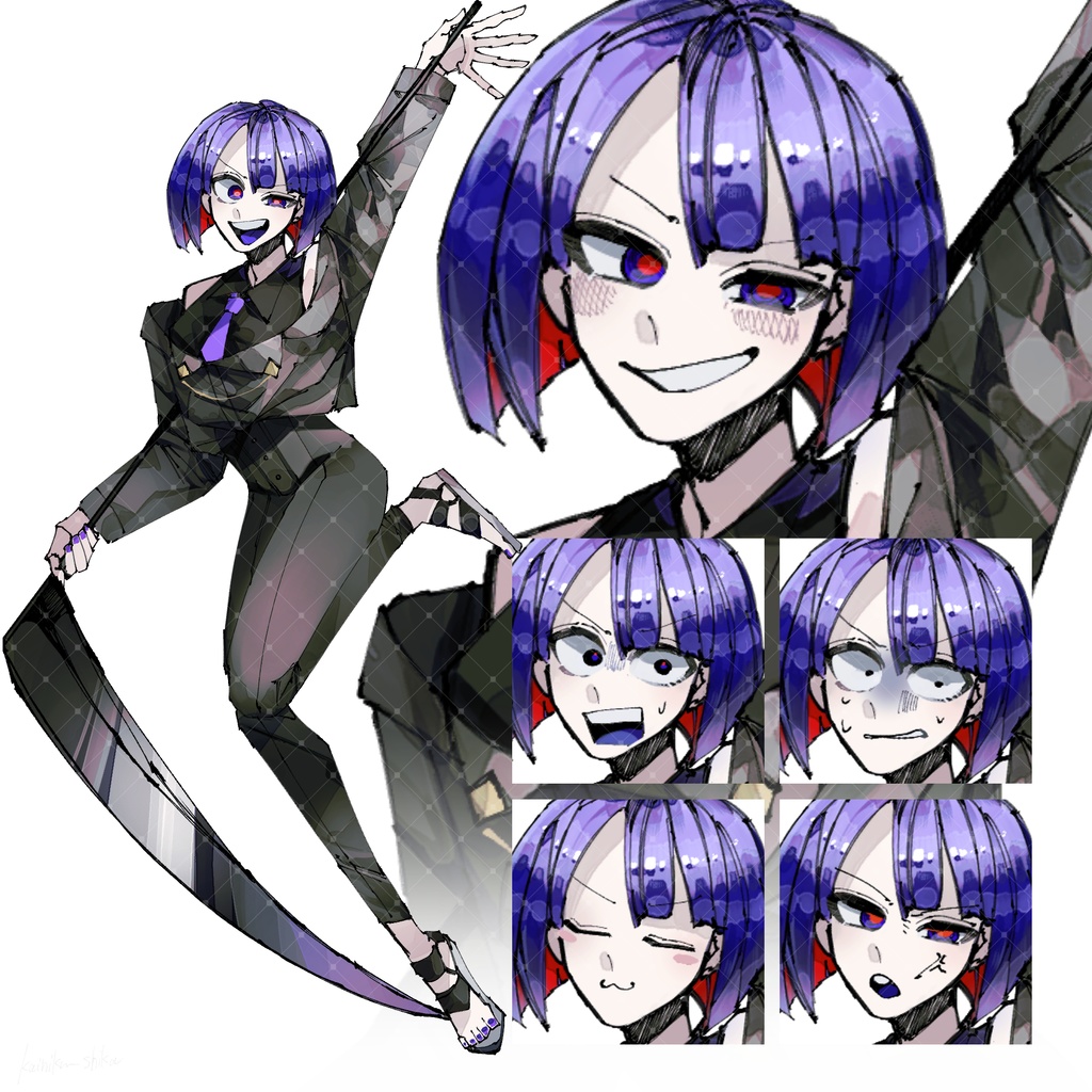 【立ち絵素材】鎌持ち女子