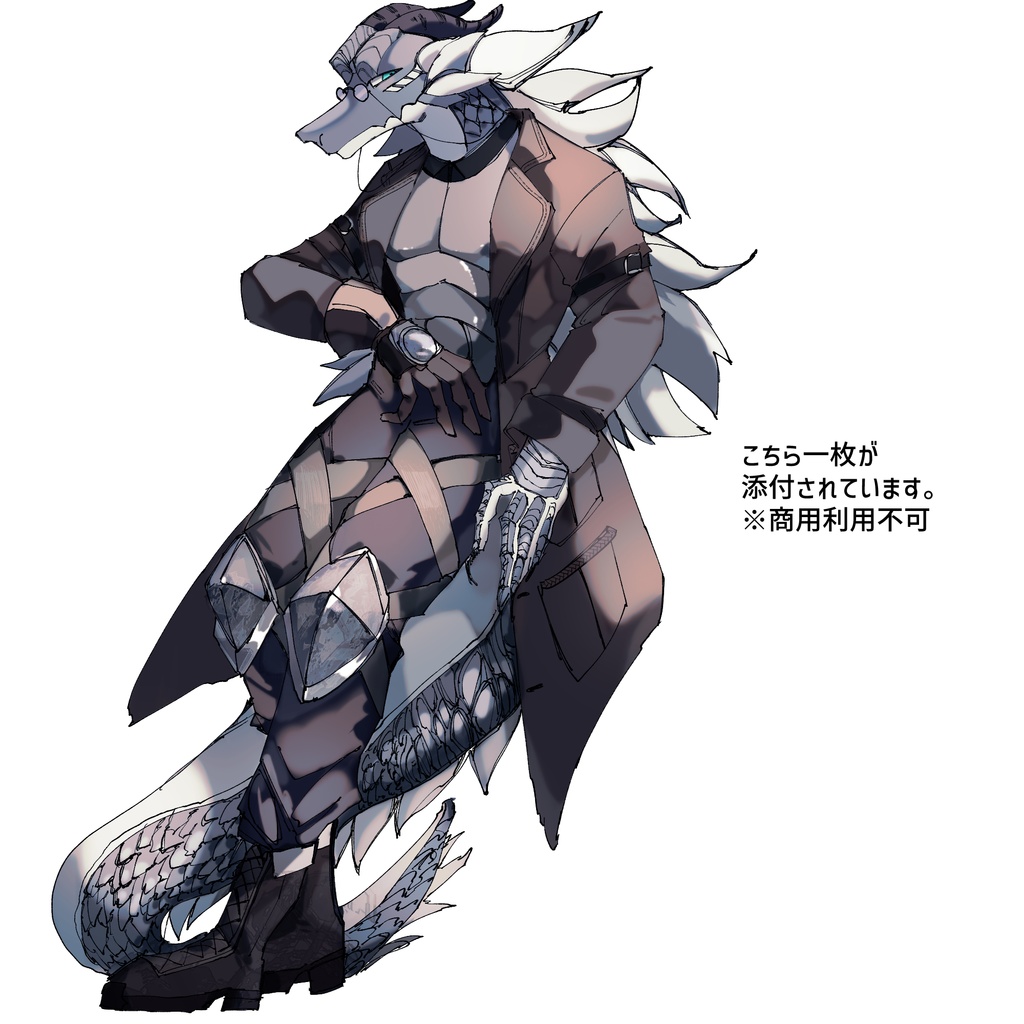 【フリー素材】地学者の竜人