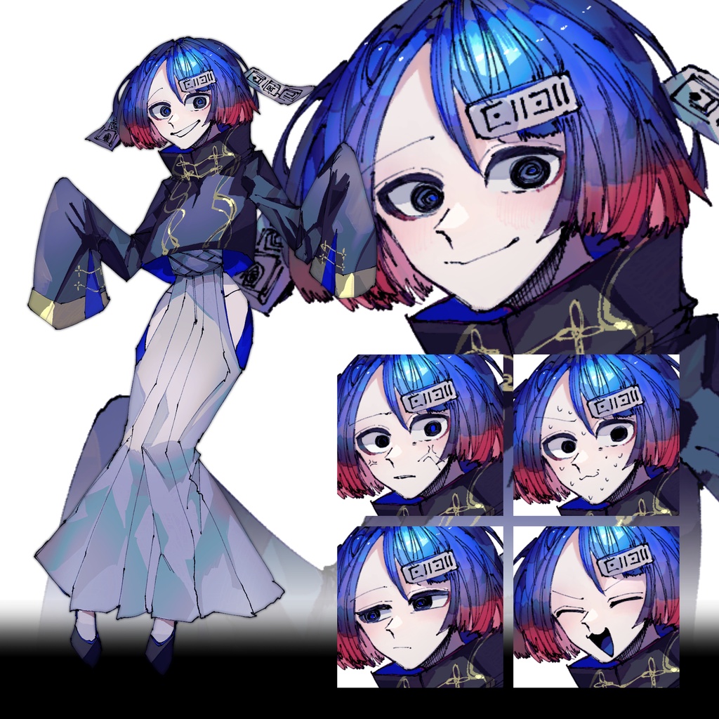 【立ち絵素材】青髪の魔術師【魔術師シリーズ】