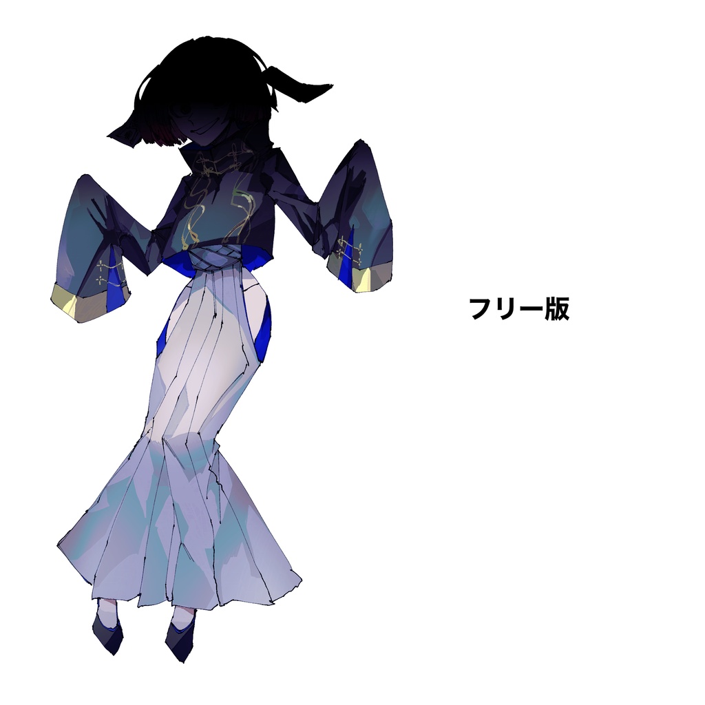 【立ち絵素材】青髪の魔術師【魔術師シリーズ】