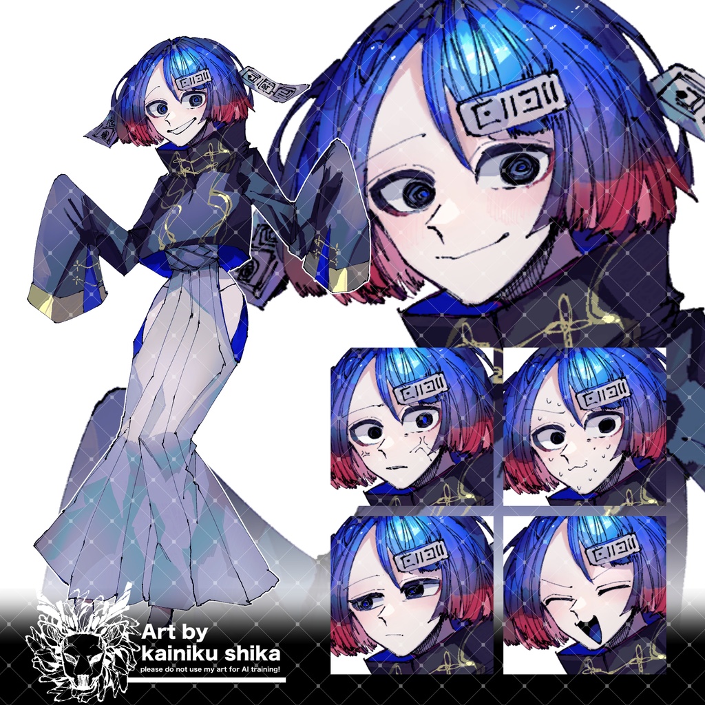 【立ち絵素材】青髪の魔術師【魔術師シリーズ】