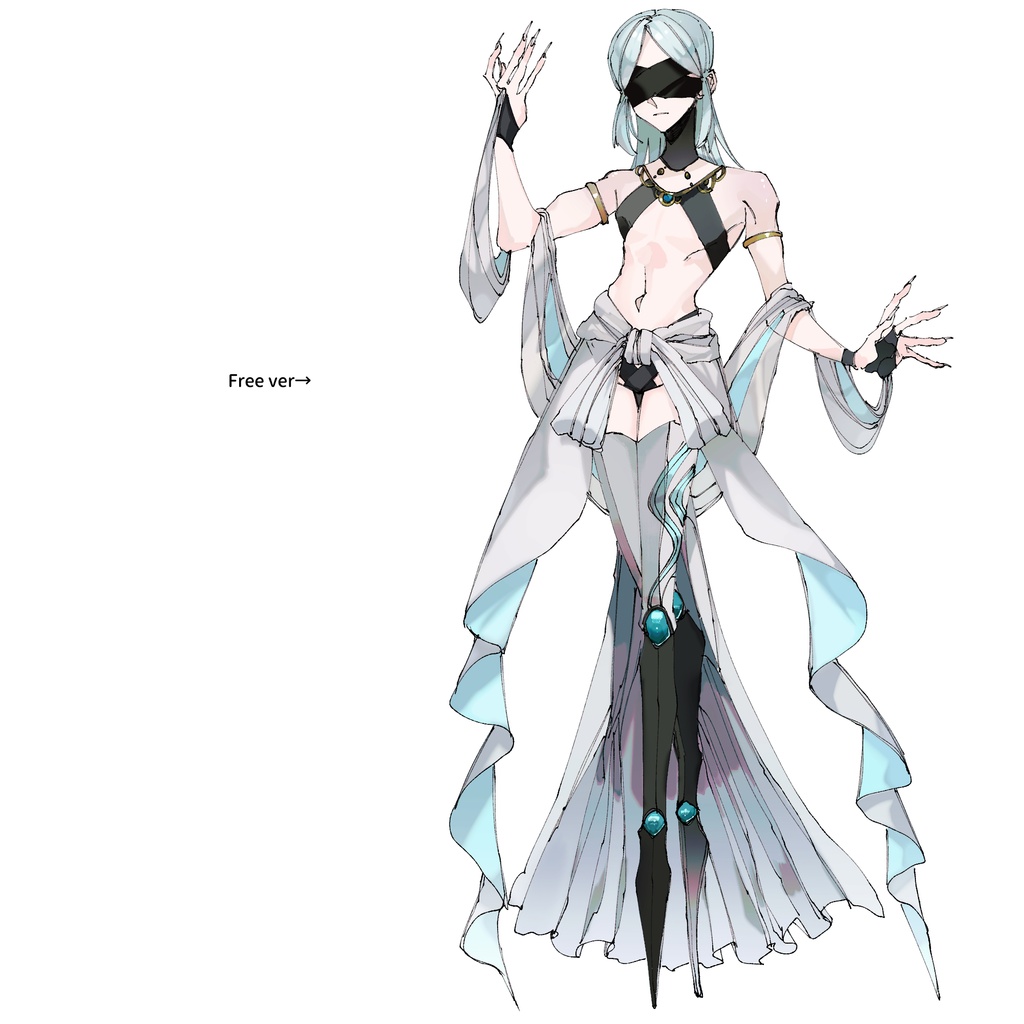【立ち絵素材】水色髪の魔術師【魔術師シリーズ】
