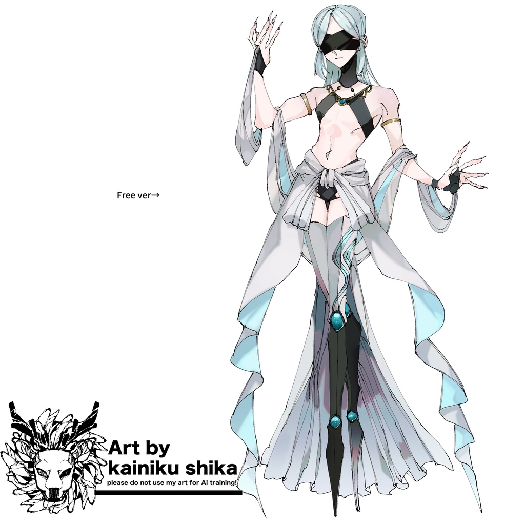 【立ち絵素材】水色髪の魔術師【魔術師シリーズ】