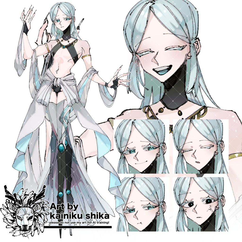 【立ち絵素材】水色髪の魔術師【魔術師シリーズ】