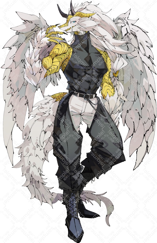 【立ち絵素材】軽装備の竜人