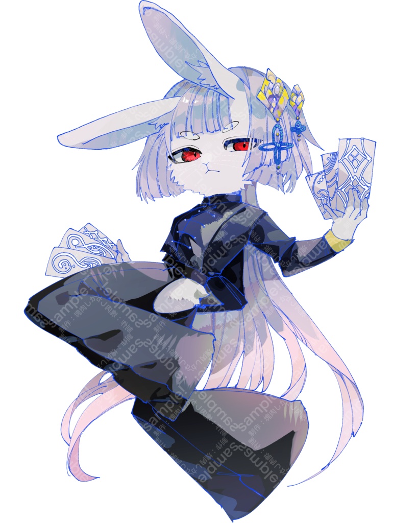 🦌セール中🦌お札持ちのうさぎの獣人【立ち絵素材】