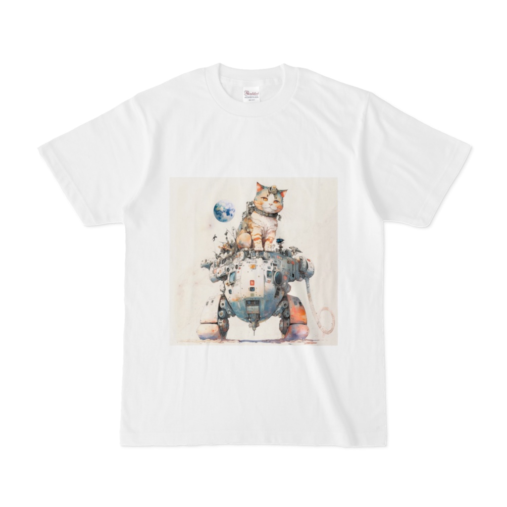 未来に向かう猫 Tシャツ
