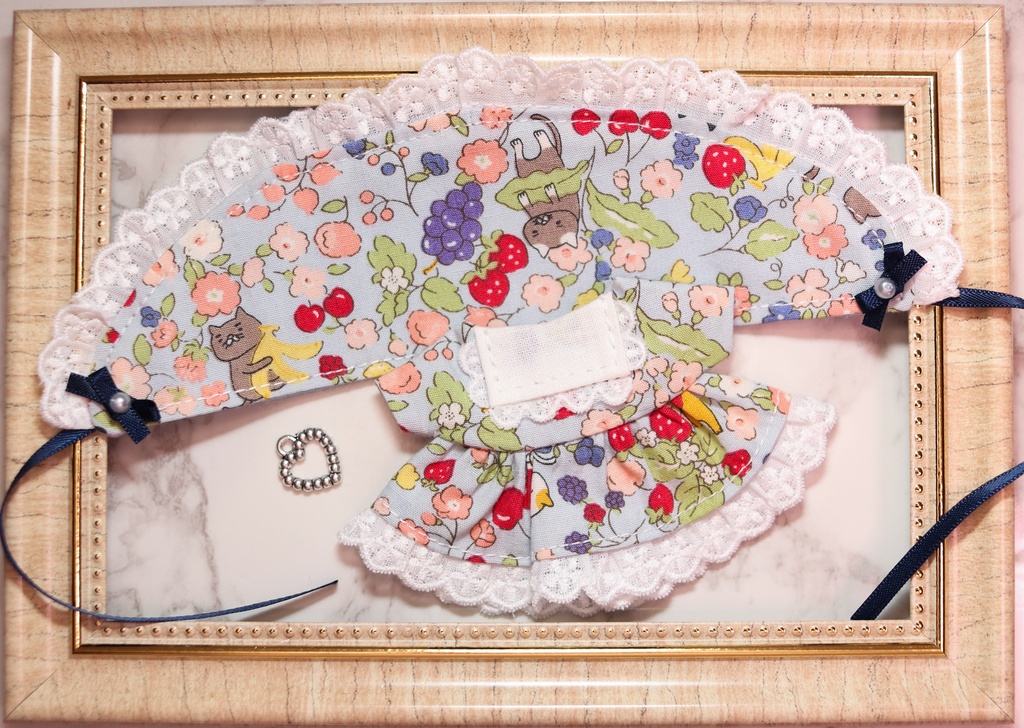 ネコ×花 お嬢様ワンピース