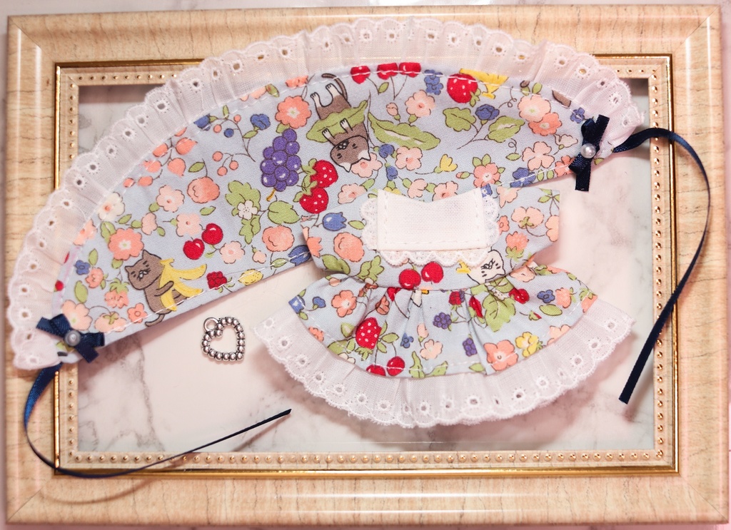 ネコ×花 お嬢様ワンピース