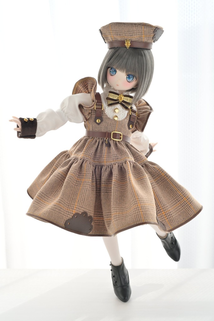 クラシカルトランクワンピース　ブラウン