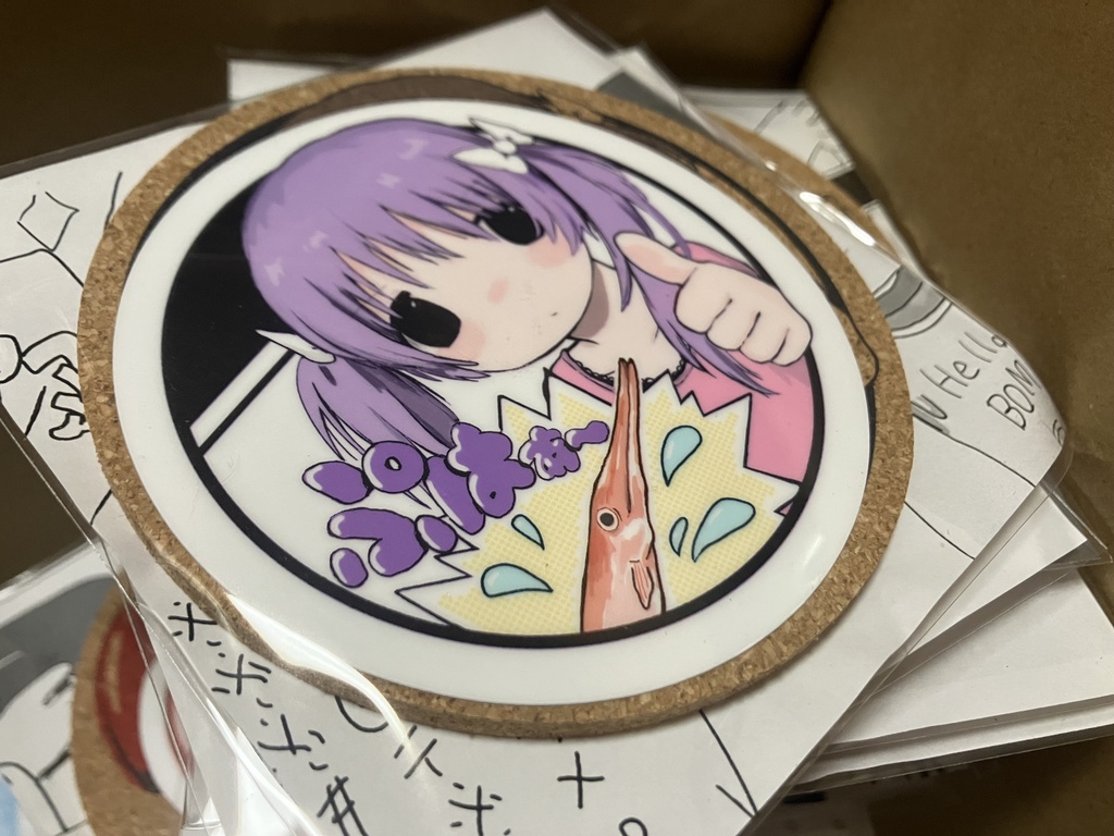 【再販】【予約販売】コースターとステッカーのセット「ぷは」