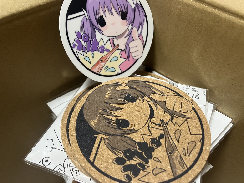 コースターとステッカーのセット「ぷは」