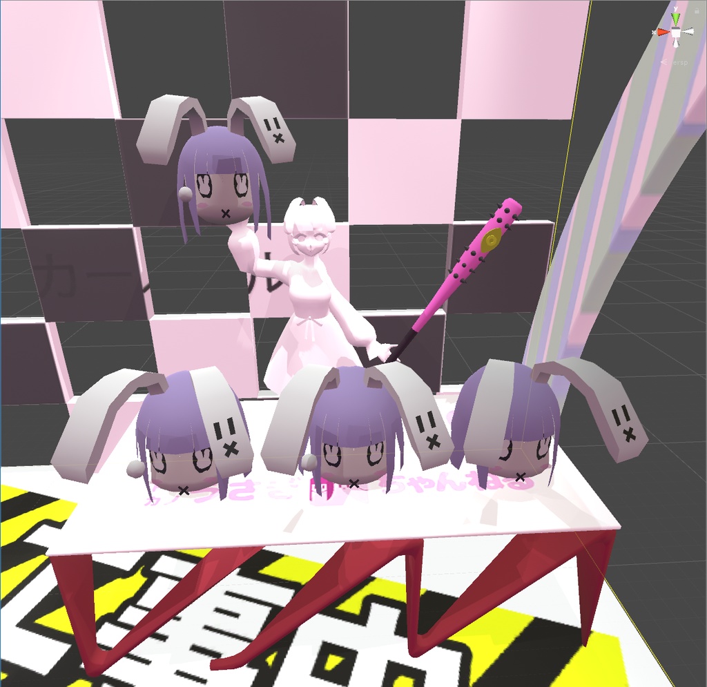 【無料】3Dモデル「SDドコカノうさぎヘッド」2020版