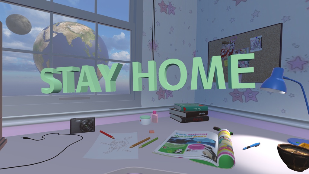 【無料】3Dモデル「StayHomeの文字」