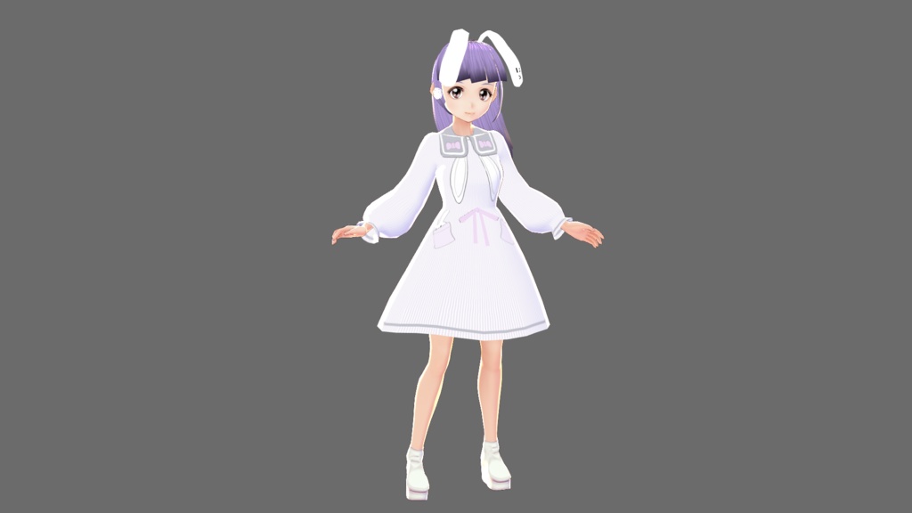 【無料】VRoid衣装「ドコカノうさぎコスプレセット」ワンピース+瞳