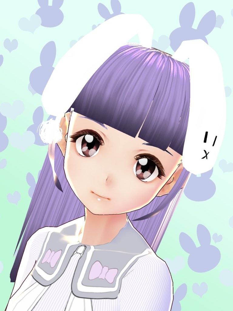 【無料】VRoid衣装「ドコカノうさぎコスプレセット」ワンピース+瞳