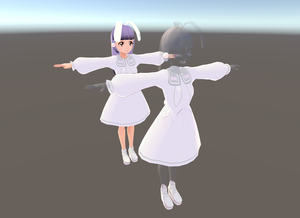 【無料】VRoid衣装「ドコカノうさぎコスプレセット」ワンピース+瞳