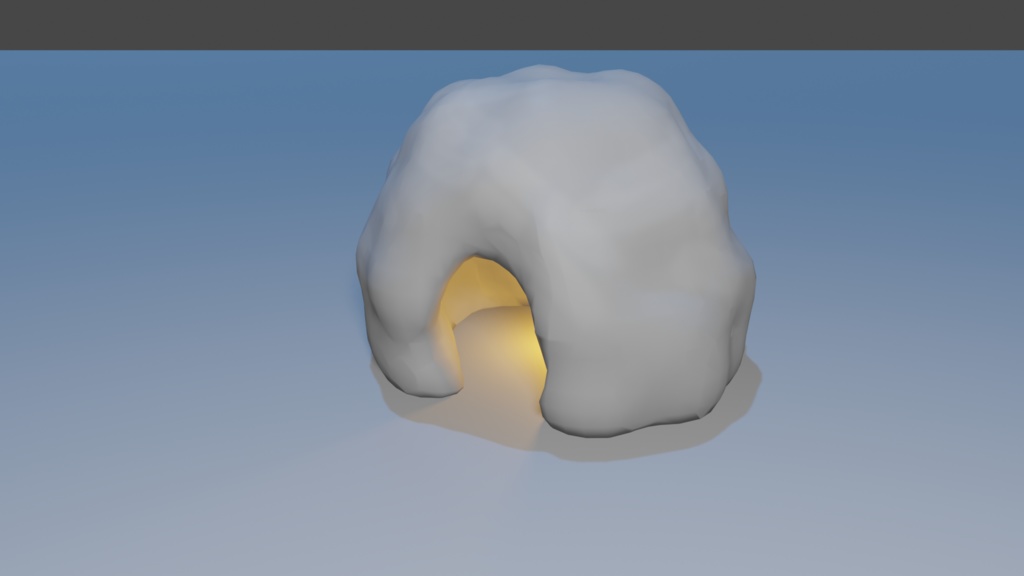 かまくら 3Dモデル(blender,fbx,unitypackage,VRChat用セットアップ済み)