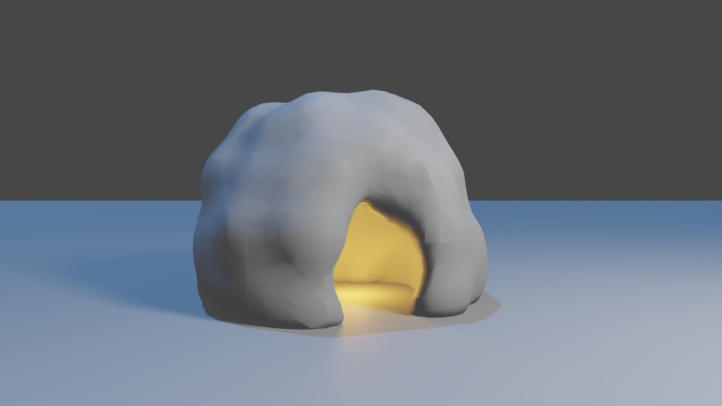 かまくら 3Dモデル(blender,fbx,unitypackage,VRChat用セットアップ済み)