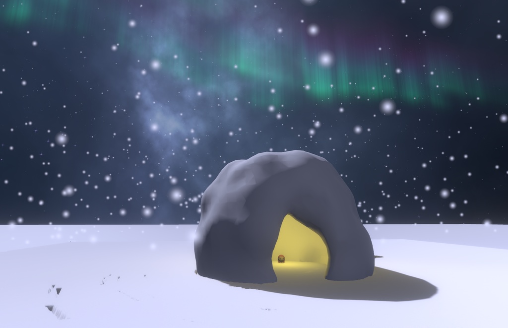 かまくら 3Dモデル(blender,fbx,unitypackage,VRChat用セットアップ済み)