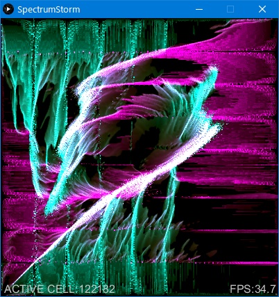オーディオビジュアライザ「SpectrumStorm」(Windows用アプリ)