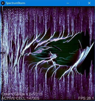 オーディオビジュアライザ「SpectrumStorm」(Windows用アプリ)