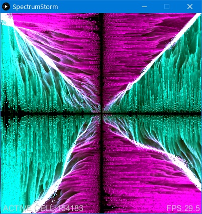 オーディオビジュアライザ「SpectrumStorm」(Windows用アプリ)